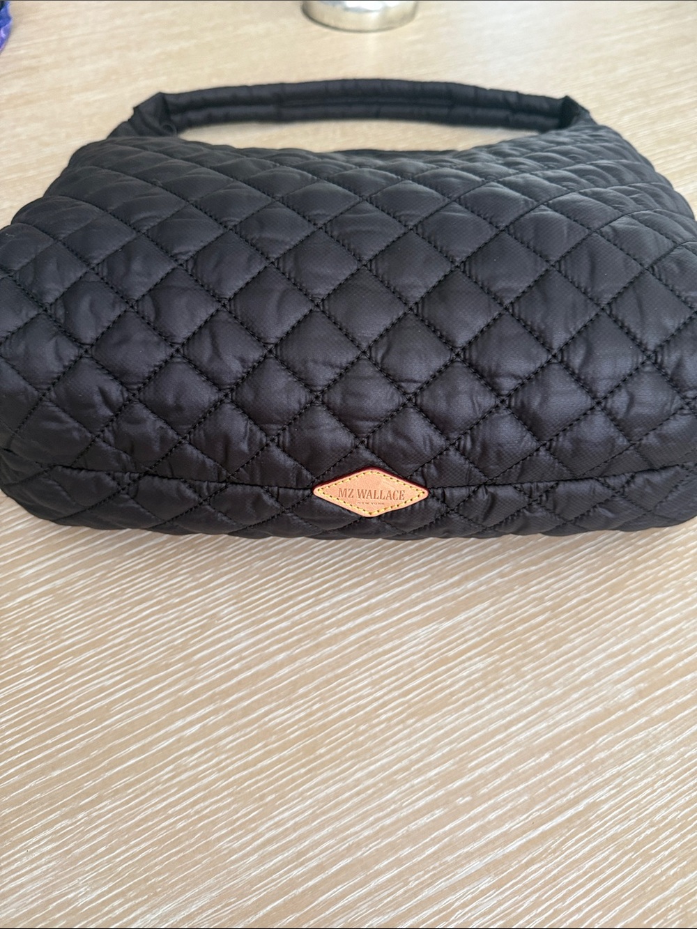 MZ WALLACE Large Metro Shoulder Quilted Black Shoulder Hobo Quilted Bag 232 - Picture 4 of 17
